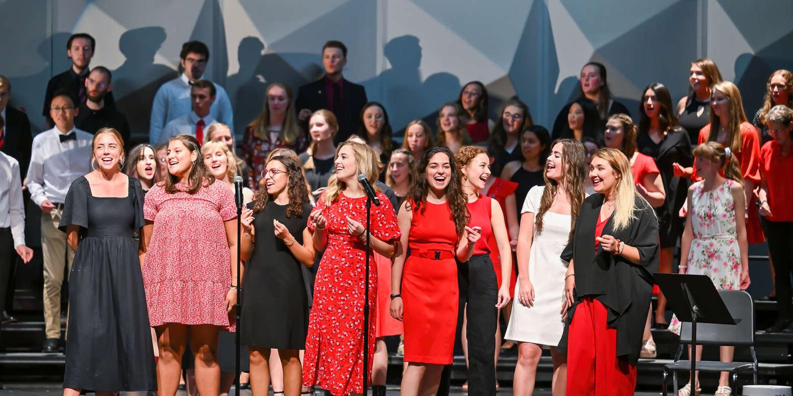 Students perform at the Pops Concert during Family Weekend